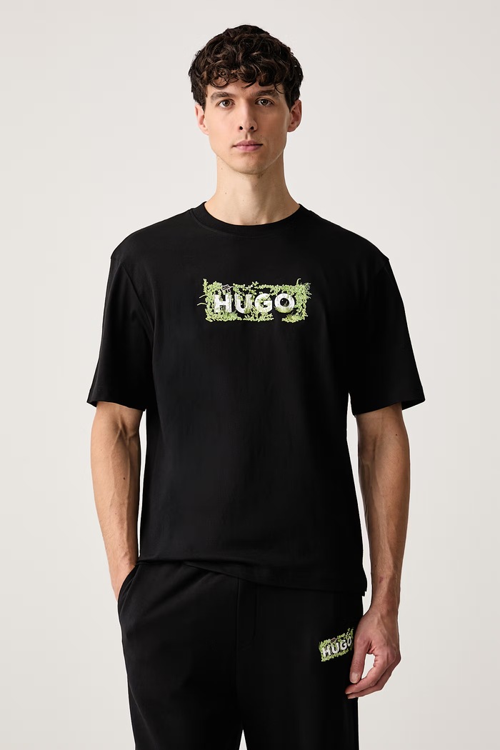 HUGO Blue Тениска мъжка от памук Niviotee черен 50567953