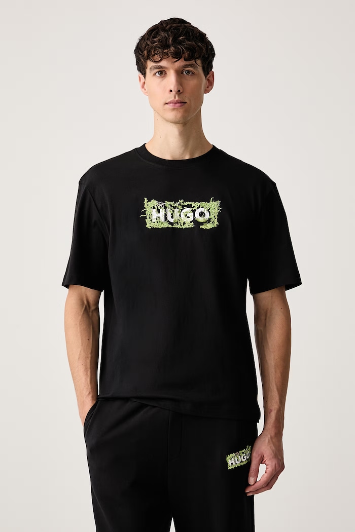 HUGO Blue Тениска мъжка от памук Niviotee черен 50567953