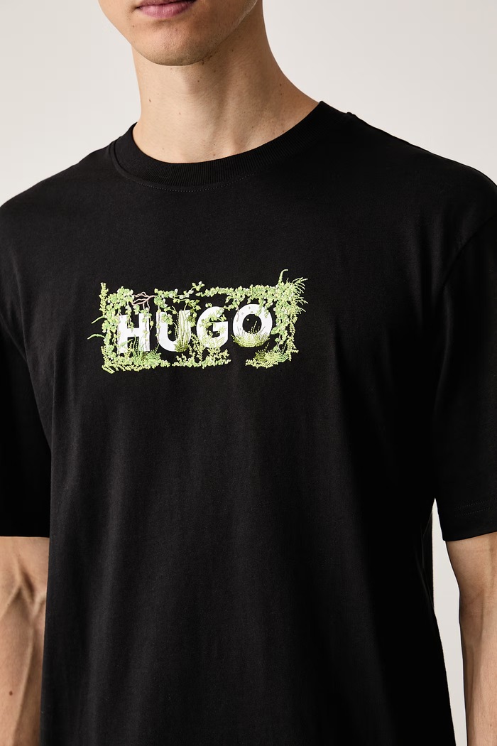 Тениска мъжка от памук Niviotee HUGO Blue 50567953 черен