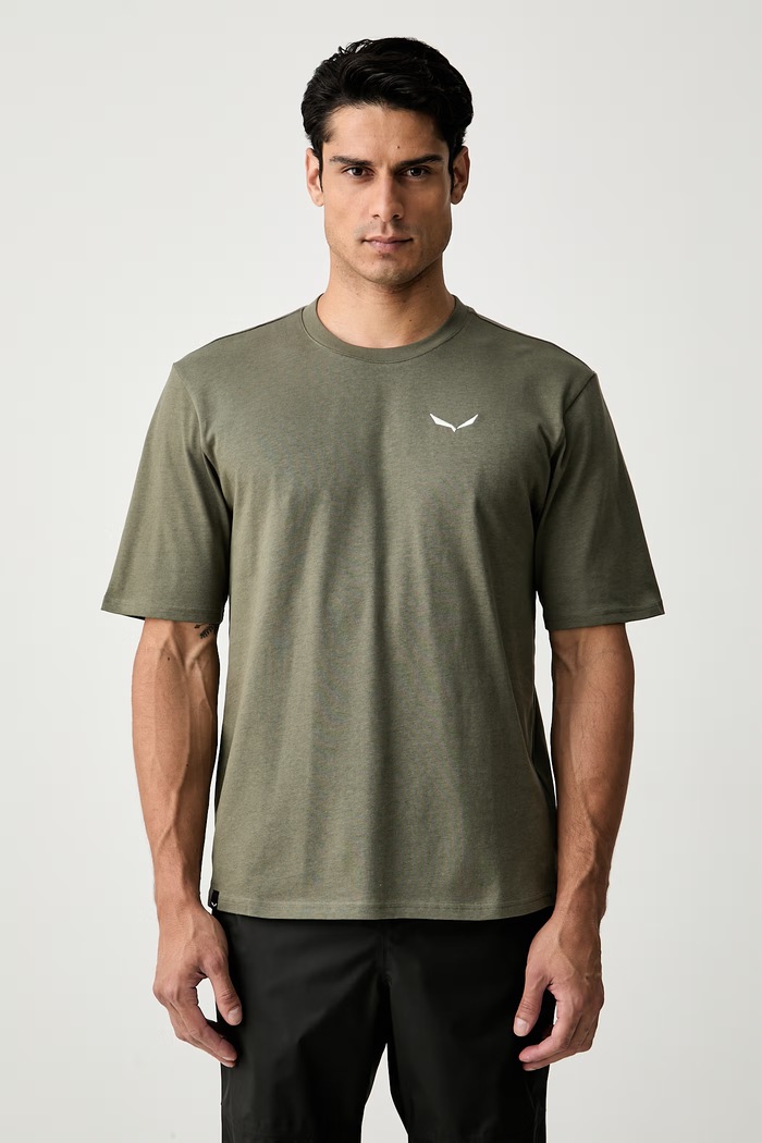 Odzież Salewa T-shirt trekkingowy męski z bawełną EAGLE PEAK 00.0000029392 zielony