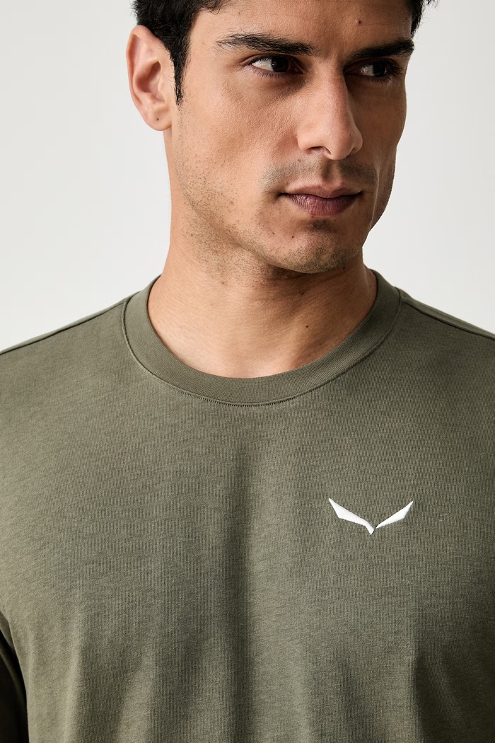 Salewa T-shirt trekkingowy męski z bawełną EAGLE PEAK zielony 00.0000029392