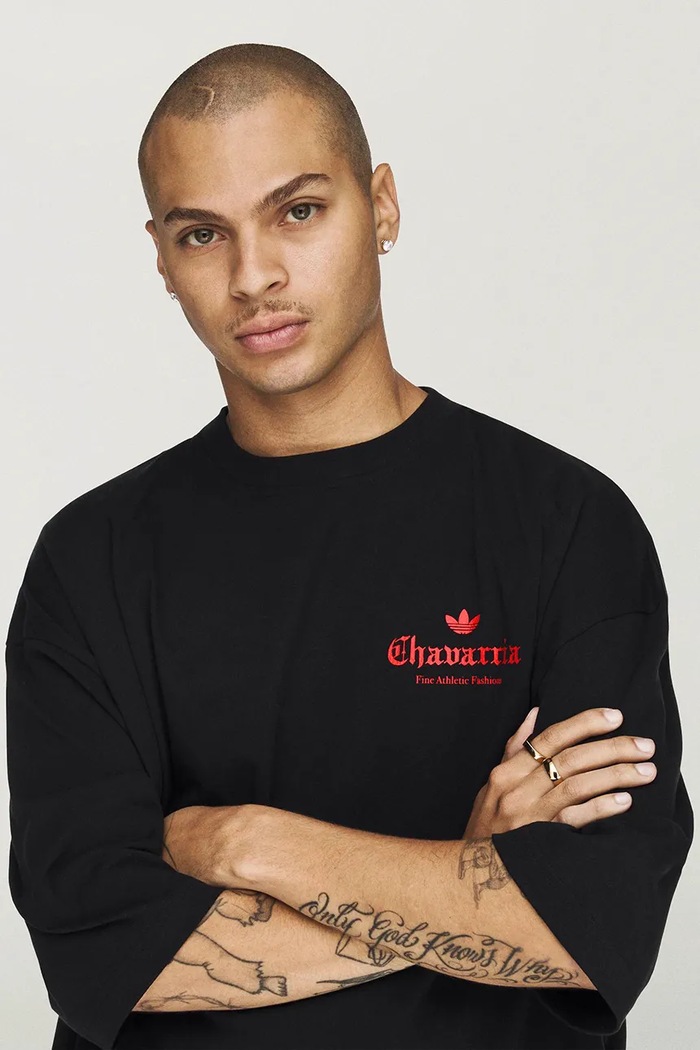Dark Rose Tee x Willy Chavarria t-shirt cotton Women's adidas Originals black KZ3115