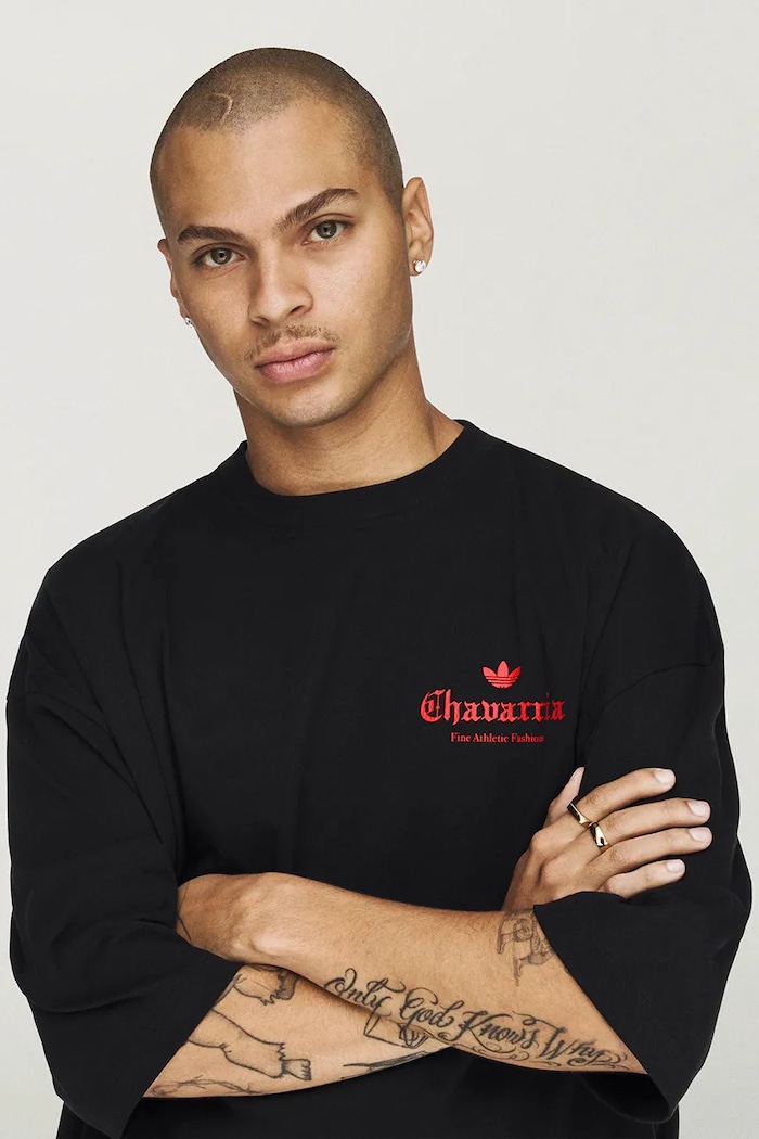 Dark Rose Tee x Willy Chavarria t-shirt cotton Women's adidas Originals black KZ3115