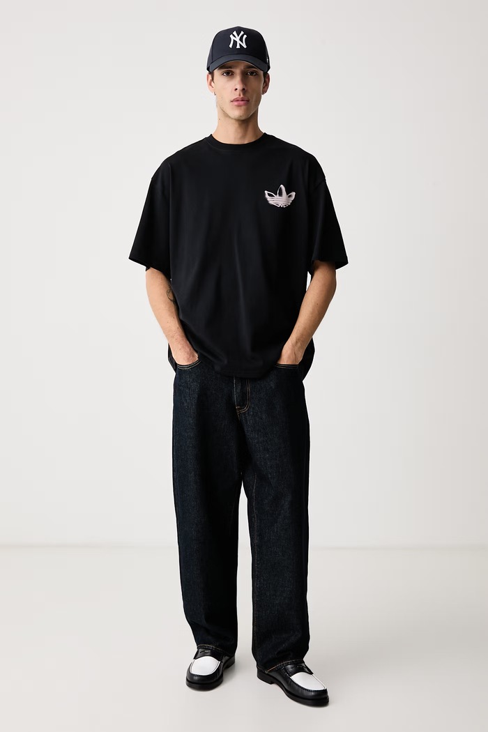 adidas Originals T-shirt męski bawełniany Powder Tongue IA6002 czarny AW26