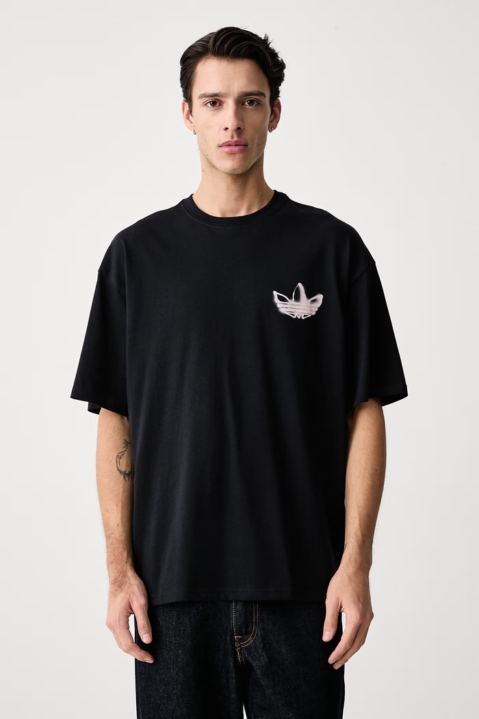 Odzież adidas Originals T-shirt męski bawełniany Powder Tongue IA6002 czarny