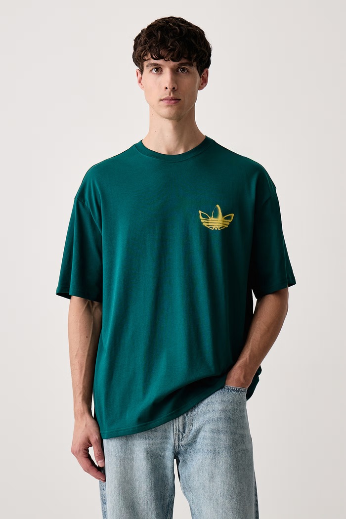 Odzież adidas Originals T-shirt męski bawełniany Powder Tongue IA6000 zielony