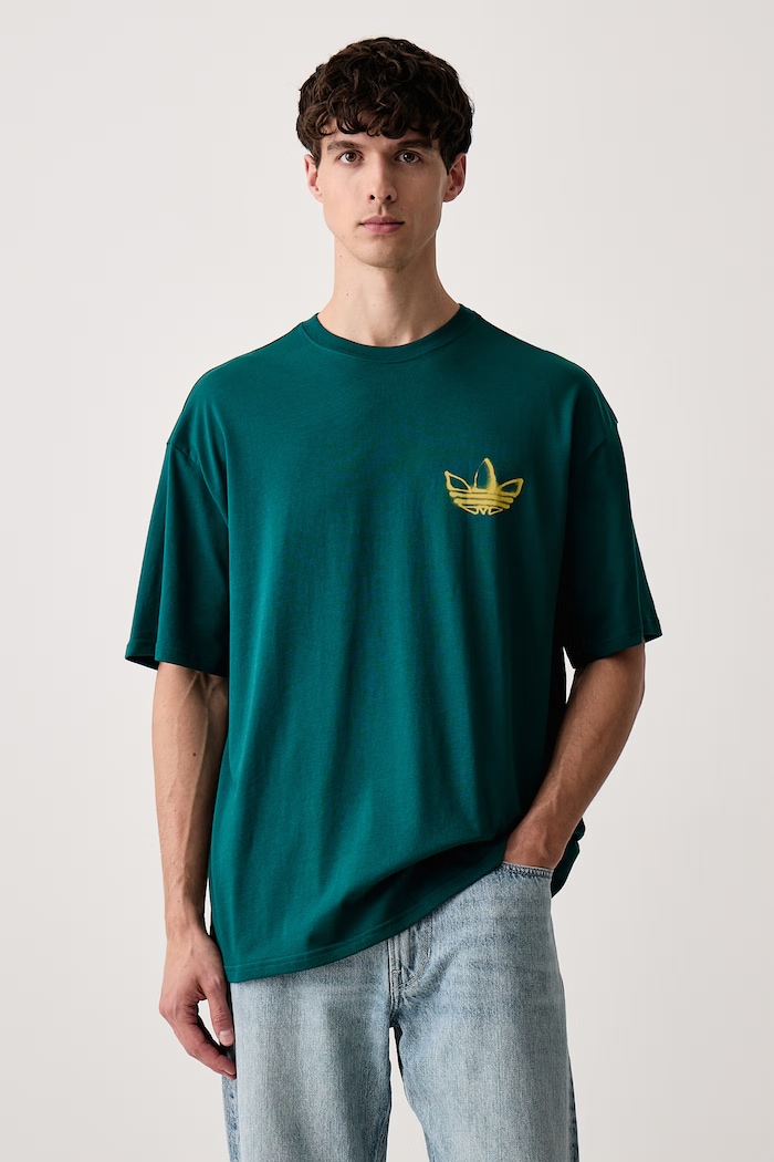 Odzież adidas Originals T-shirt męski bawełniany Powder Tongue IA6000 zielony