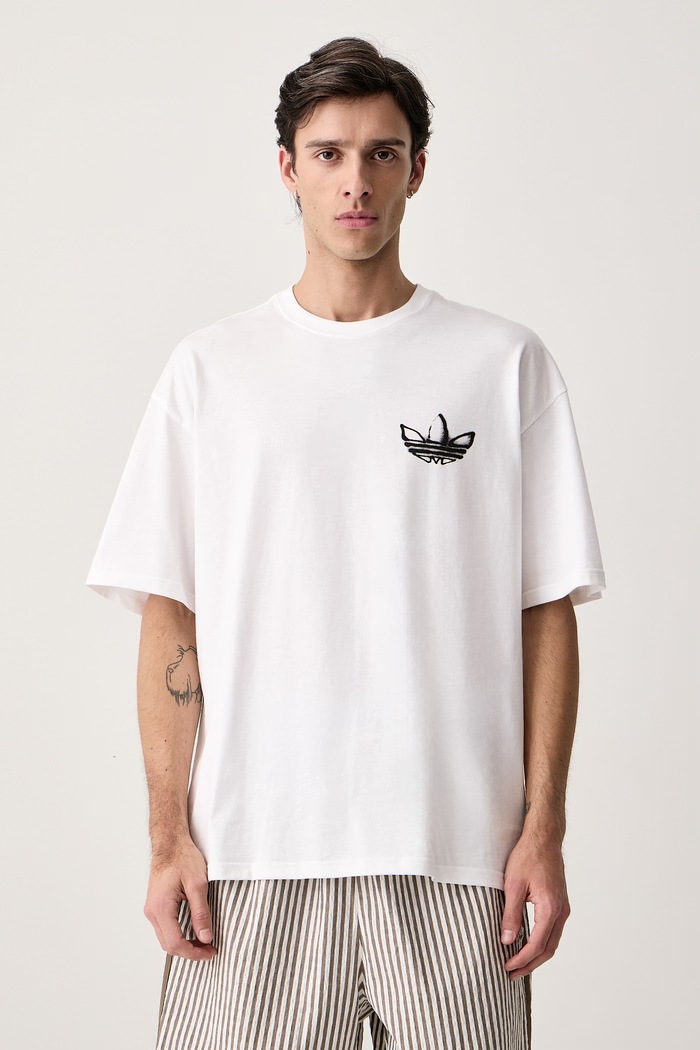 Odzież adidas Originals T-shirt męski bawełniany Powder Tongue IA5999 biały