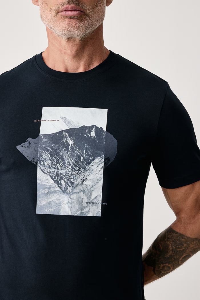 T-shirt męski bawełniany Te_Momentum BOSS Orange 50571887 granatowy