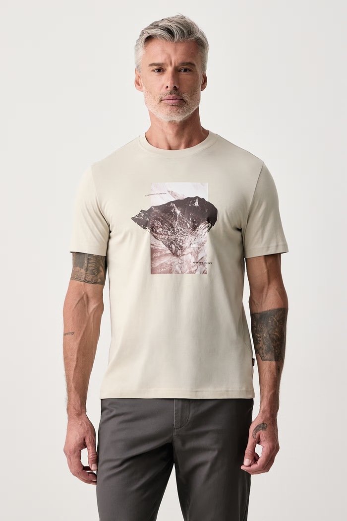BOSS Orange T-shirt męski bawełniany Te_Momentum beżowy 50571887