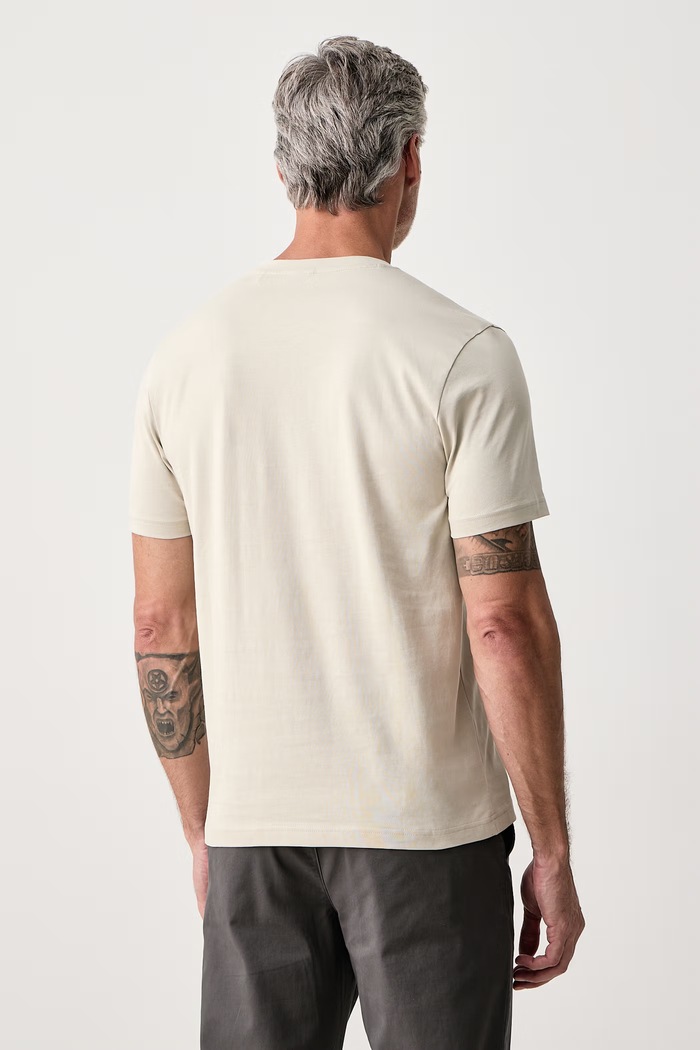 Odzież BOSS Orange T-shirt męski bawełniany Te_Momentum 50571887 beżowy