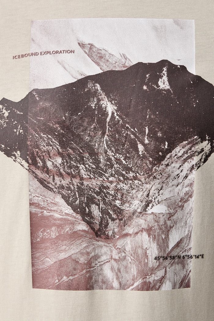 T-shirt męski bawełniany Te_Momentum BOSS Orange beżowy 50571887