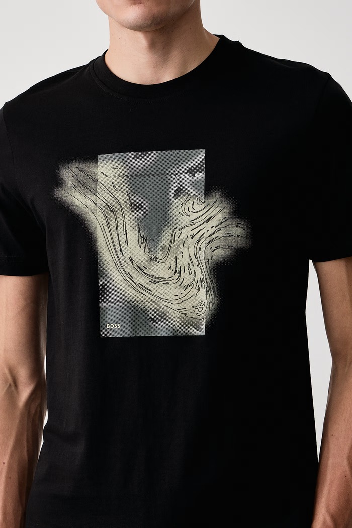 Tricou pentru bărbați din bumbac Te_Momentum BOSS Orange 50571887 negru