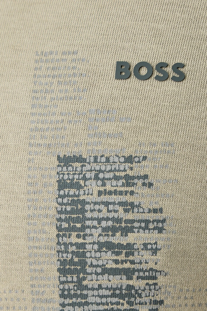 Tričko pánské bavlněné Te_Footprint BOSS Orange zelená 50571291