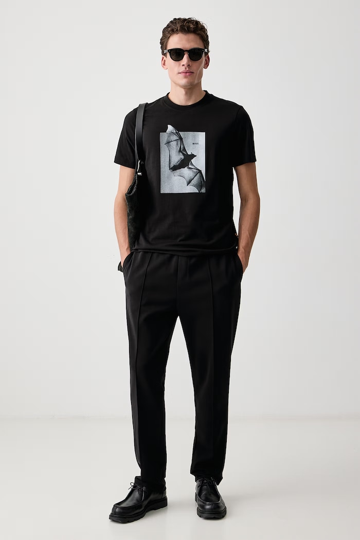 BOSS Orange Kratka majica moška bombažna Te_Being 50571288 črna AW26