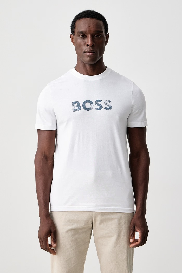 BOSS Orange Тениска мъжка от памук Te_Effect бял 50571286