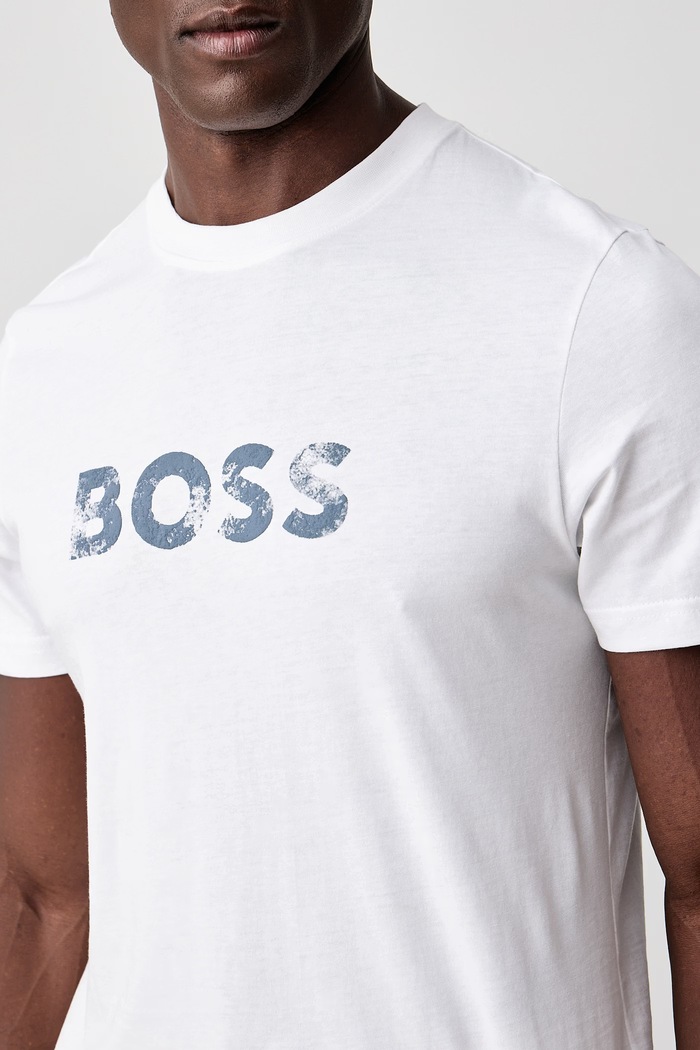 Тениска мъжка от памук Te_Effect BOSS Orange 50571286 бял
