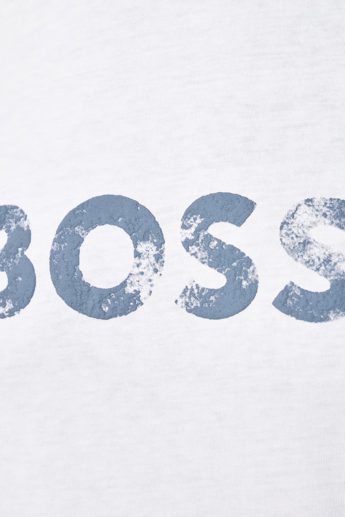 BOSS Orange T-shirt męski bawełniany Te_Effect 50571286 biały AW26