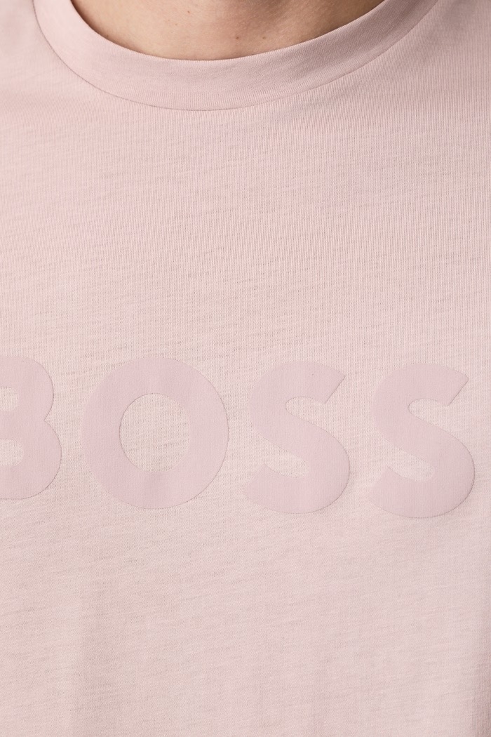 T-shirt męski bawełniany Te_Logo BOSS Orange różowy 50566504