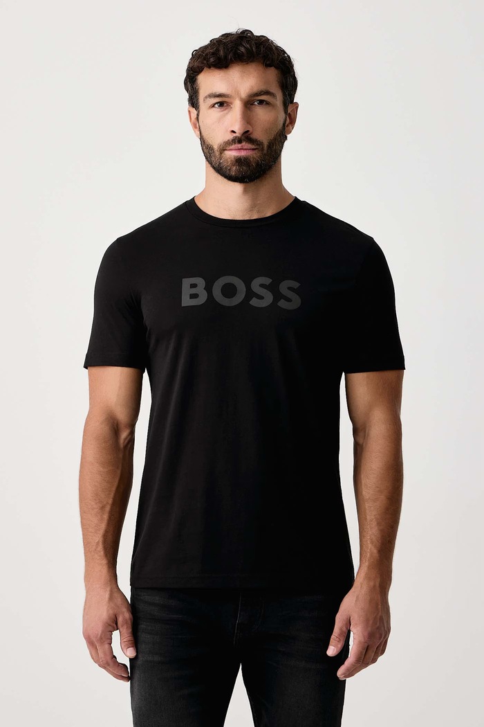 BOSS Orange Majica za muškarce od pamuka Te_Logo crna 50566504