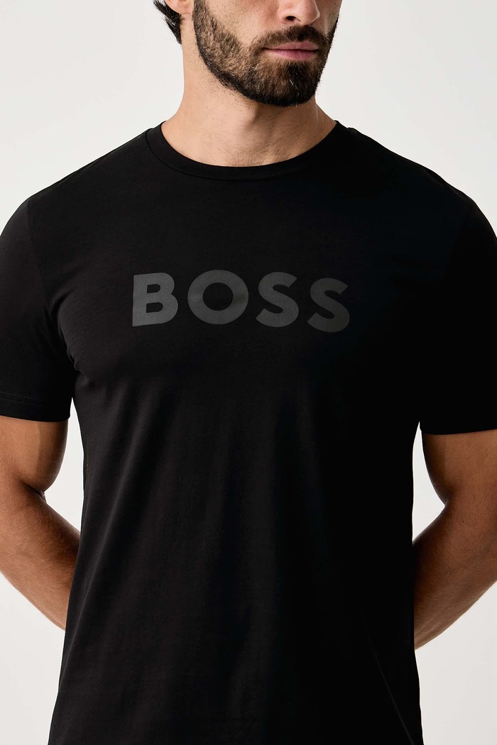 Majica za muškarce od pamuka Te_Logo BOSS Orange 50566504 crna