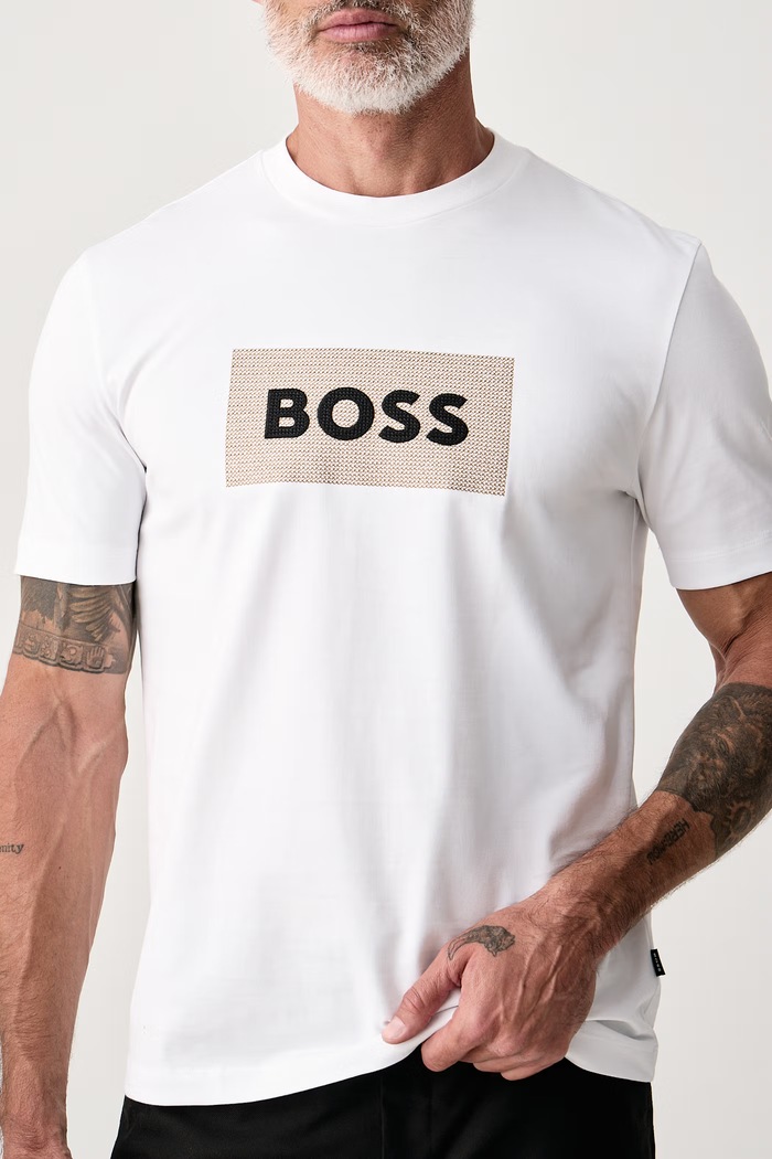 Tričko pánske bavlnené C-Taut BOSS 50569986 biela