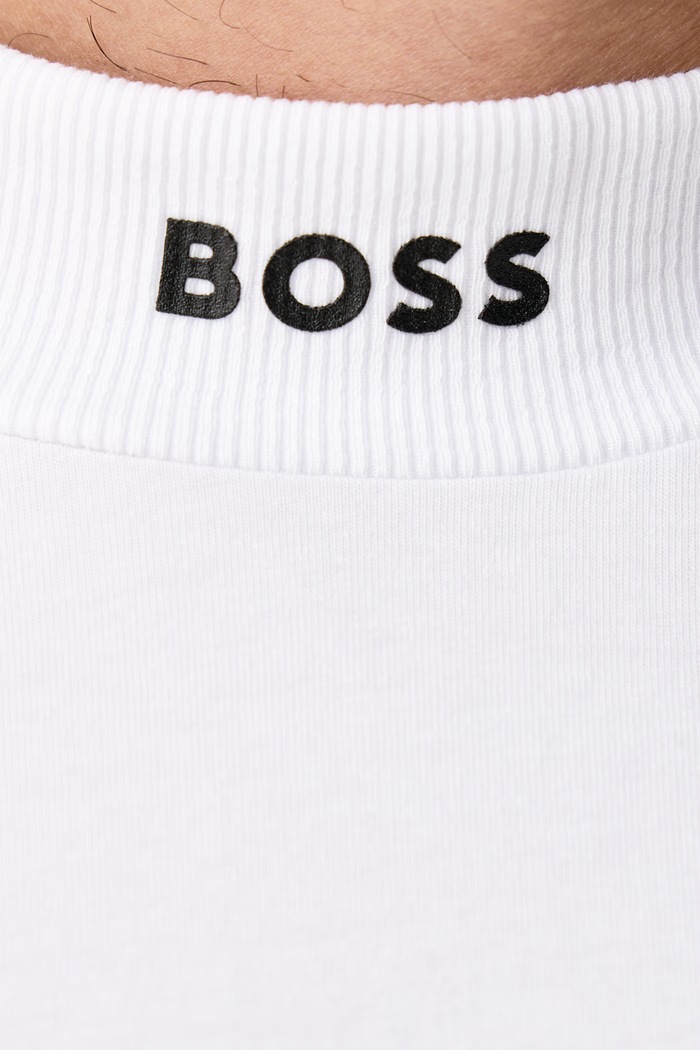 Лонгслив мужской из хлопка с эластаном Tee Collar Long BOSS Green белый 50576916