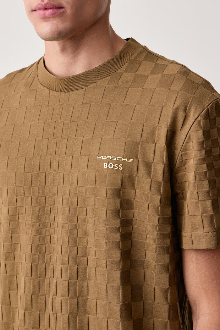 T-shirt męski bawełniany TS_PS Icons70 Jacq BOSS Green 50570921 brązowy