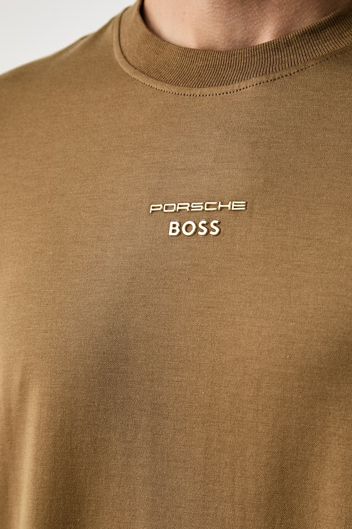BOSS Green longsleeve męski z lyocellem TS_PS Icons70 Long 50569474 zielony