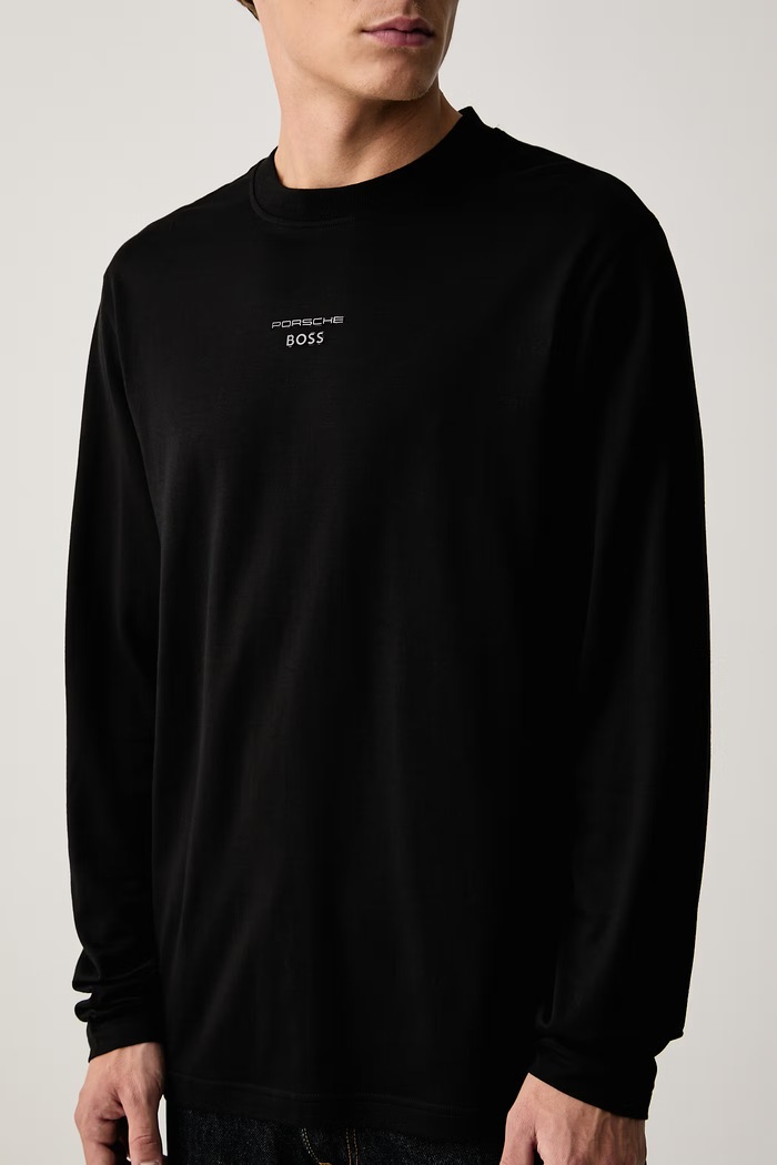Longsleeve pentru bărbați cu lyocell TS_PS Icons70 Long BOSS Green 50569474 negru