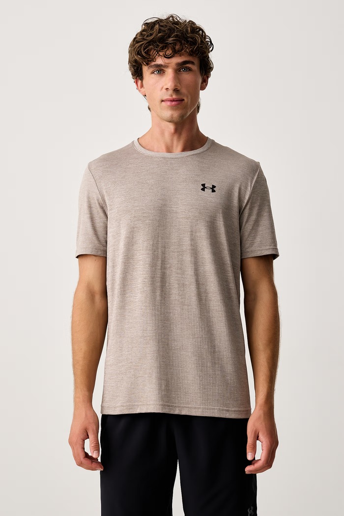 Under Armour T-shirt treningowy męski Vanish beżowy 6010591.203