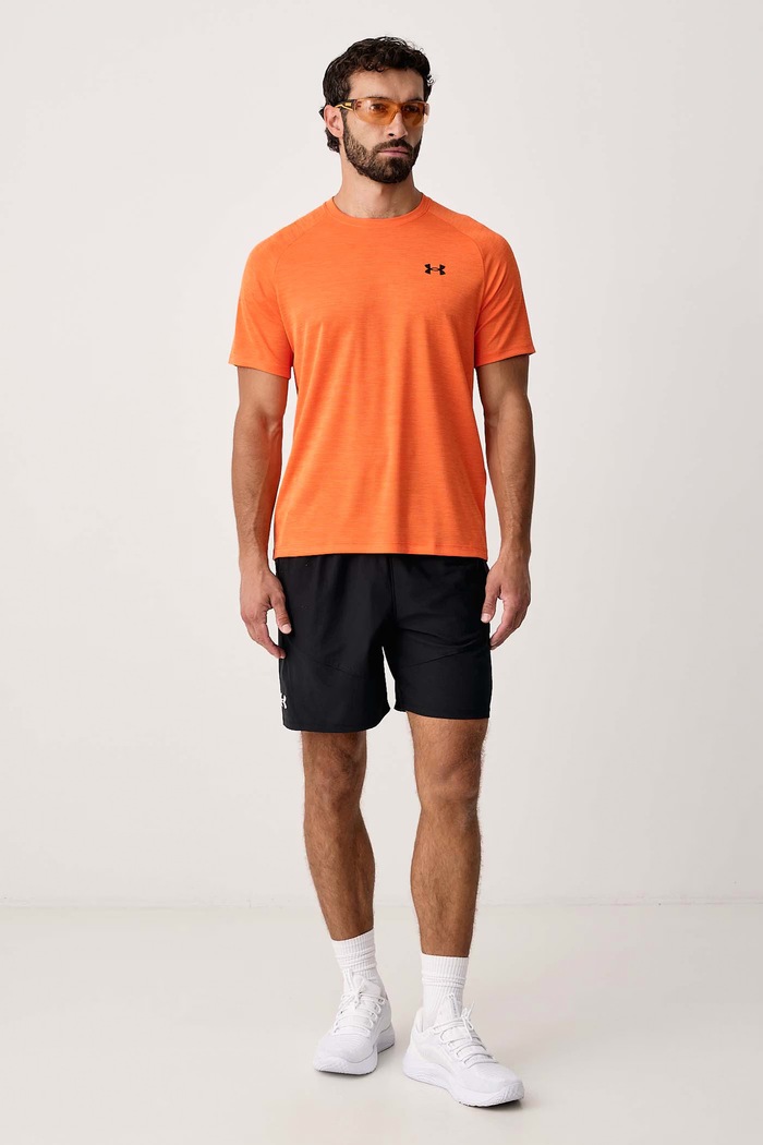 Under Armour T-shirt treningowy męski Tech Textured 1382796.808 pomarańczowy AW26
