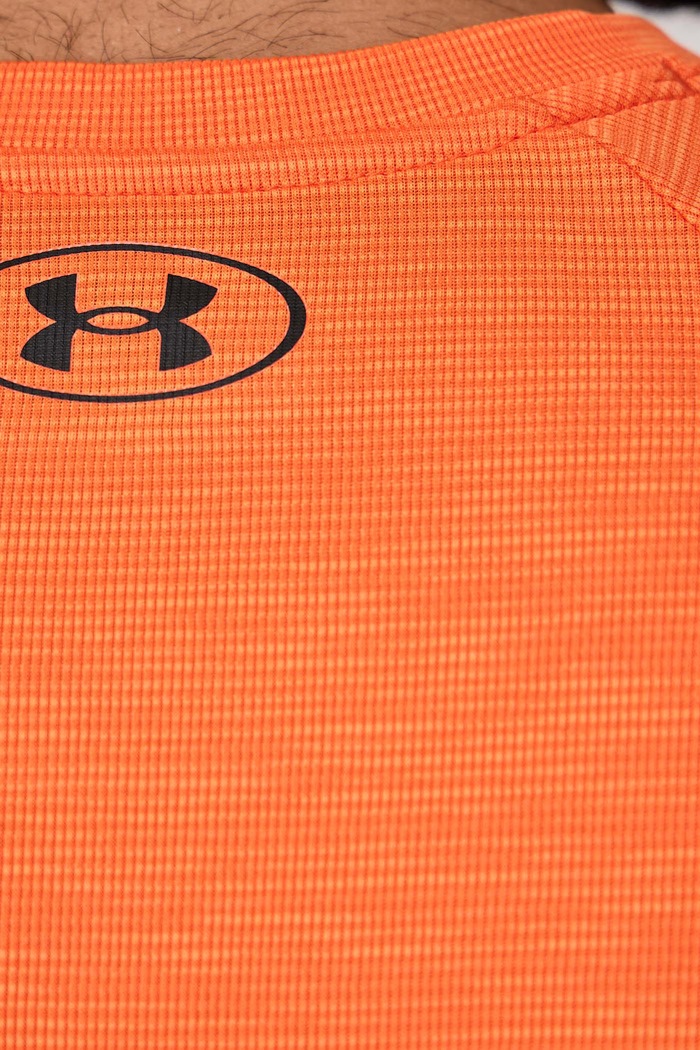 T-shirt treningowy męski Tech Textured Under Armour pomarańczowy 1382796.808