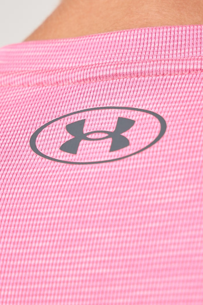 T-shirt sportowy męski Tech Textured Under Armour różowy 1382796.637