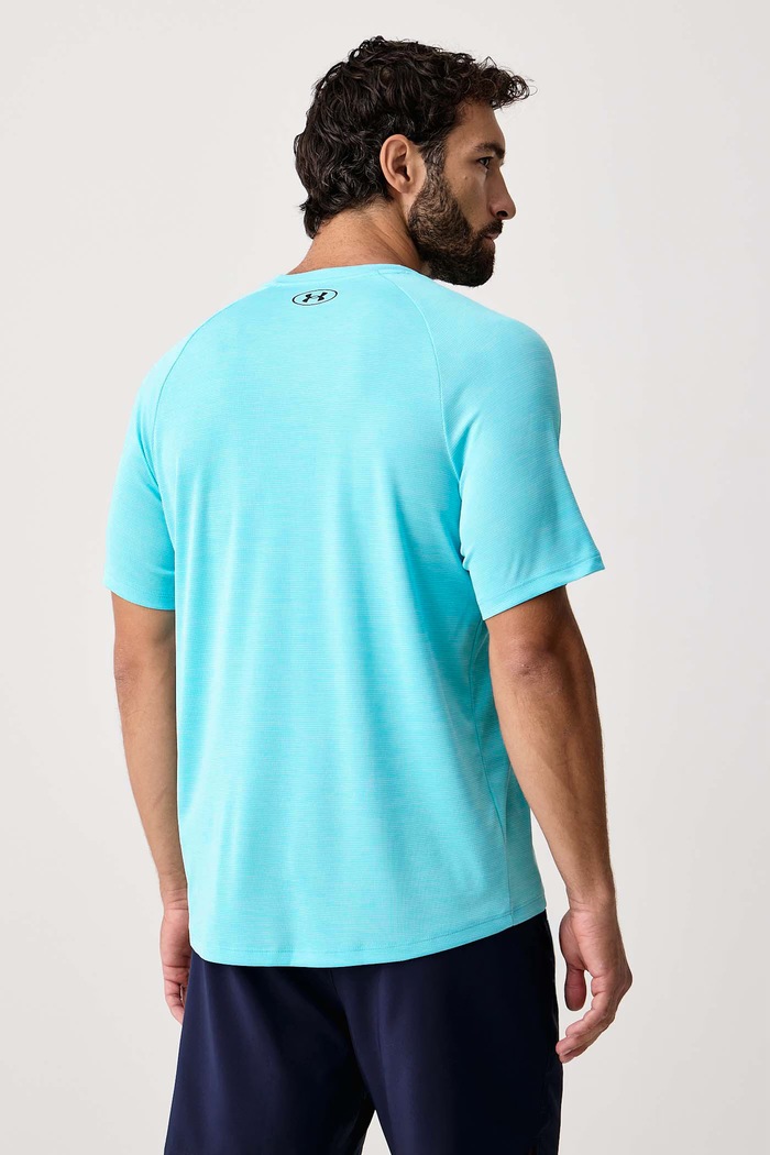 Odzież Under Armour T-shirt treningowy męski Tech Textured 1382796.481 niebieski