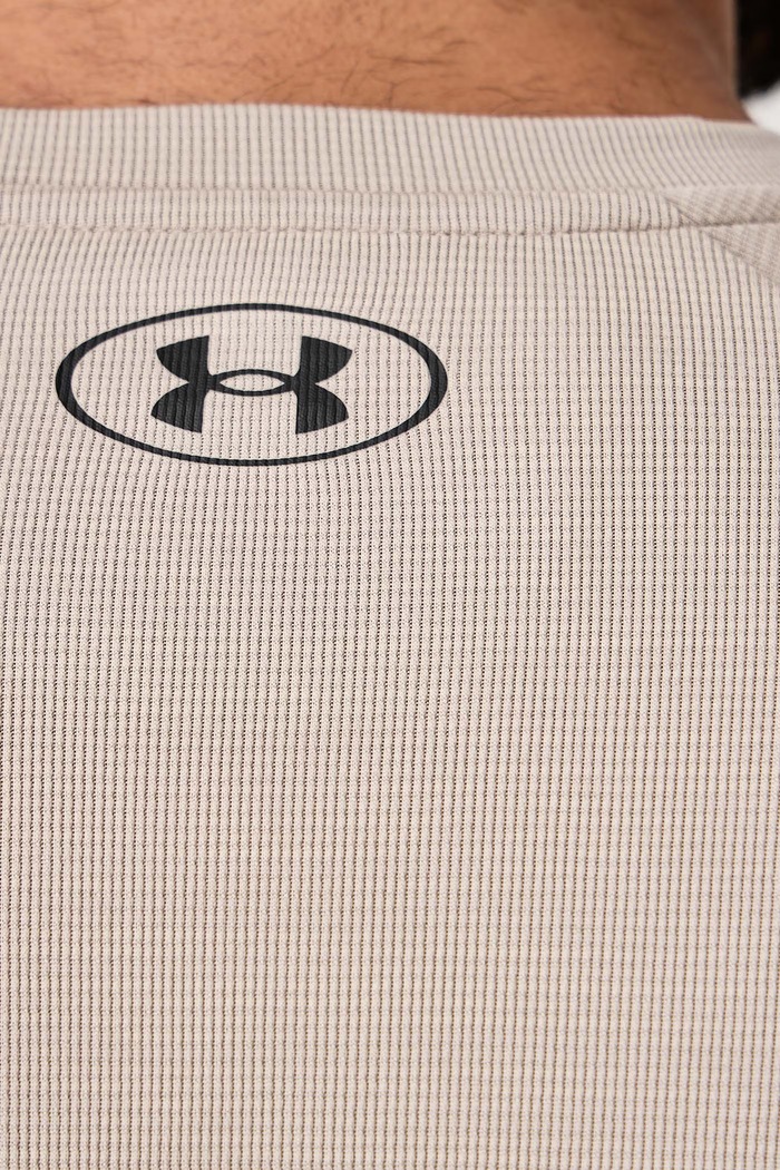 T-shirt treningowy męski Tech Textured Under Armour beżowy 1382796.204