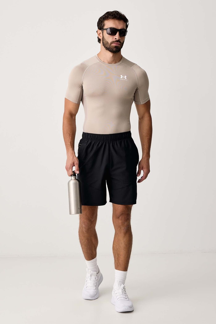 Under Armour T-shirt treningowy męski HG Armour Comp 1361518.203 beżowy AW26
