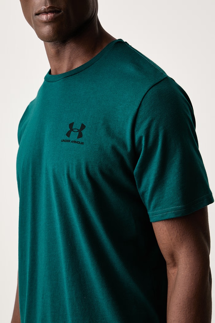 T-shirt męski z bawełną SPORTSTYLE LEFT CHEST Under Armour 1326799.919 zielony