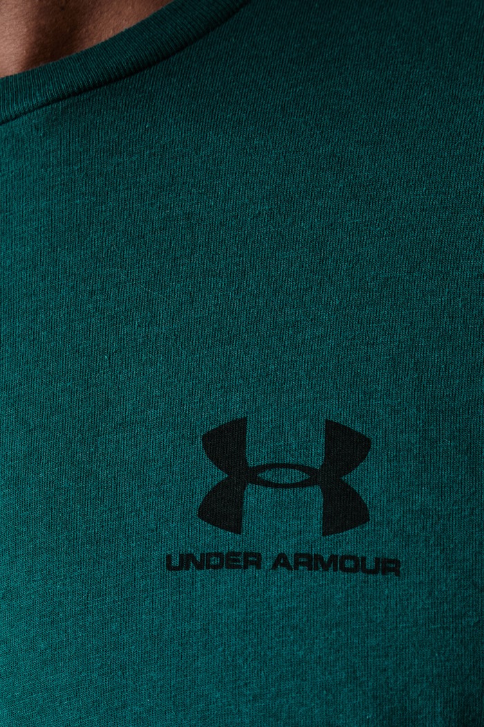 T-shirt męski z bawełną SPORTSTYLE LEFT CHEST Under Armour zielony 1326799.919