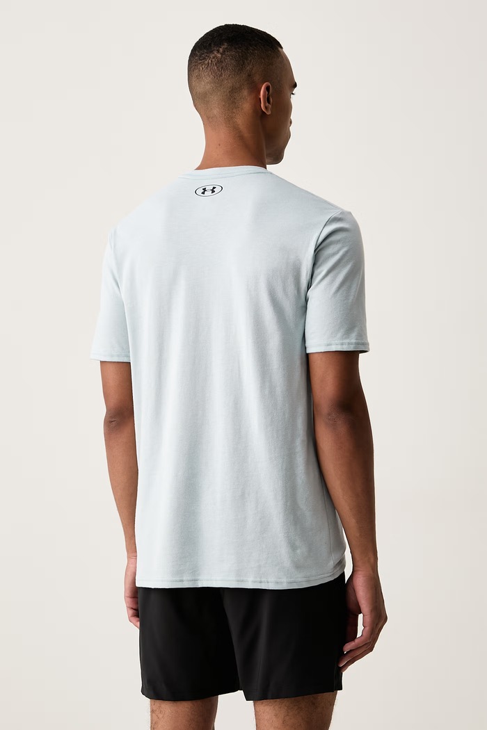 Odzież Under Armour T-shirt treningowy męski z bawełną SPORTSTYLE LEFT CHEST 1326799.034 niebieski