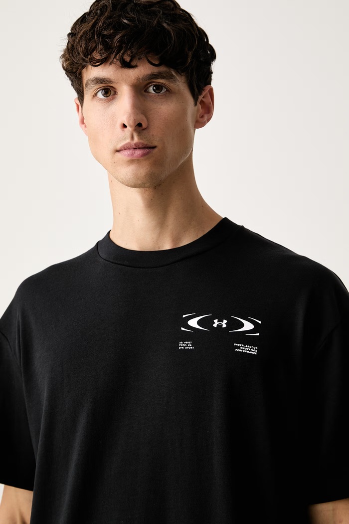 Under Armour T-shirt męski z bawełną czarny 6013625