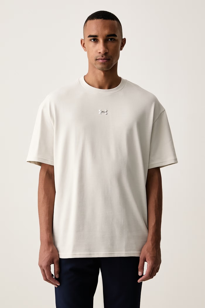 Under Armour t-shirt ανδρικό με βαμβάκι μπεζ 6013618