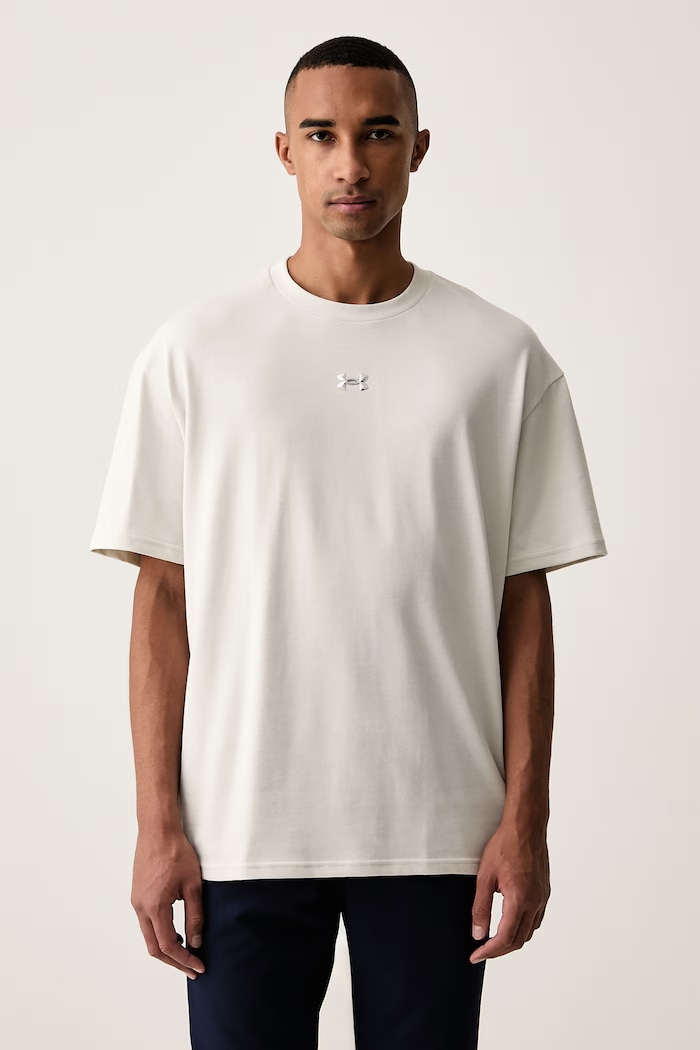 Under Armour t-shirt ανδρικό με βαμβάκι μπεζ 6013618