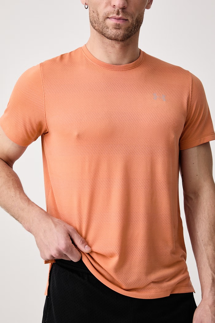 T-shirt treningowy męski Velociti Under Armour 6009517 pomarańczowy