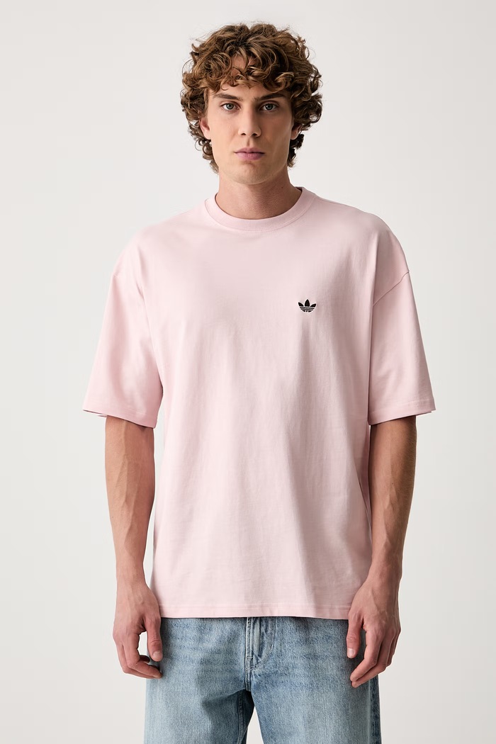 adidas Originals T-shirt męski bawełniany NCLR Loose różowy LI2476