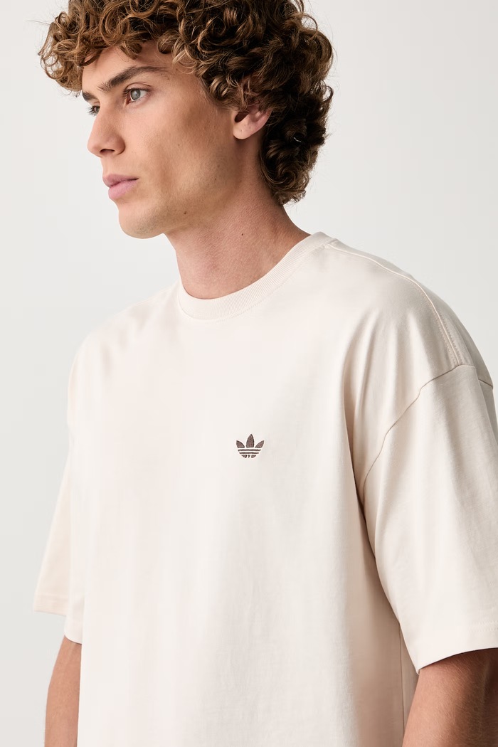 adidas Originals T-shirt męski bawełniany NCLR Loose beżowy LI2475