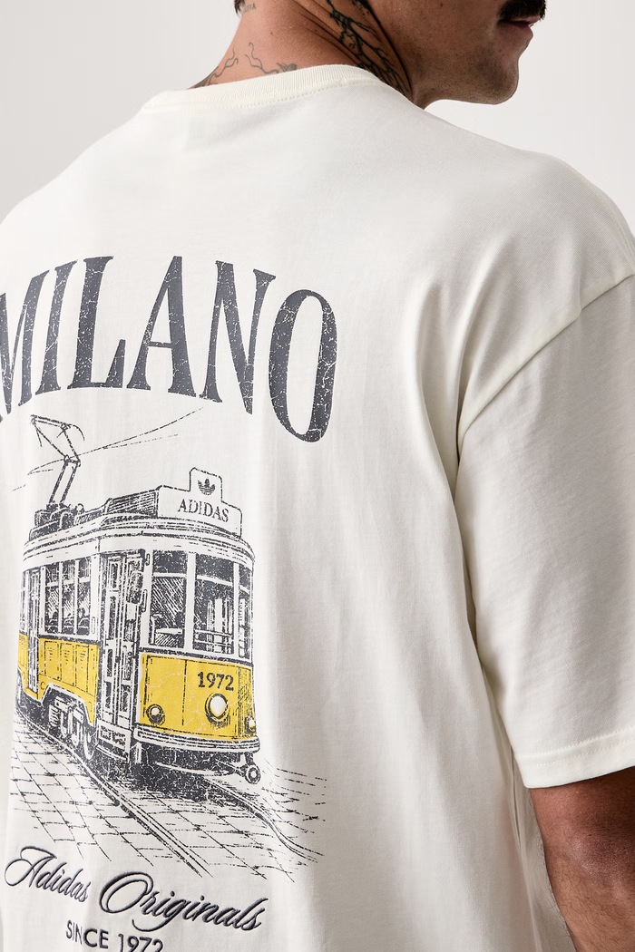T-shirt ανδρικό βαμβακερό Milan adidas Originals LG9392 μπεζ