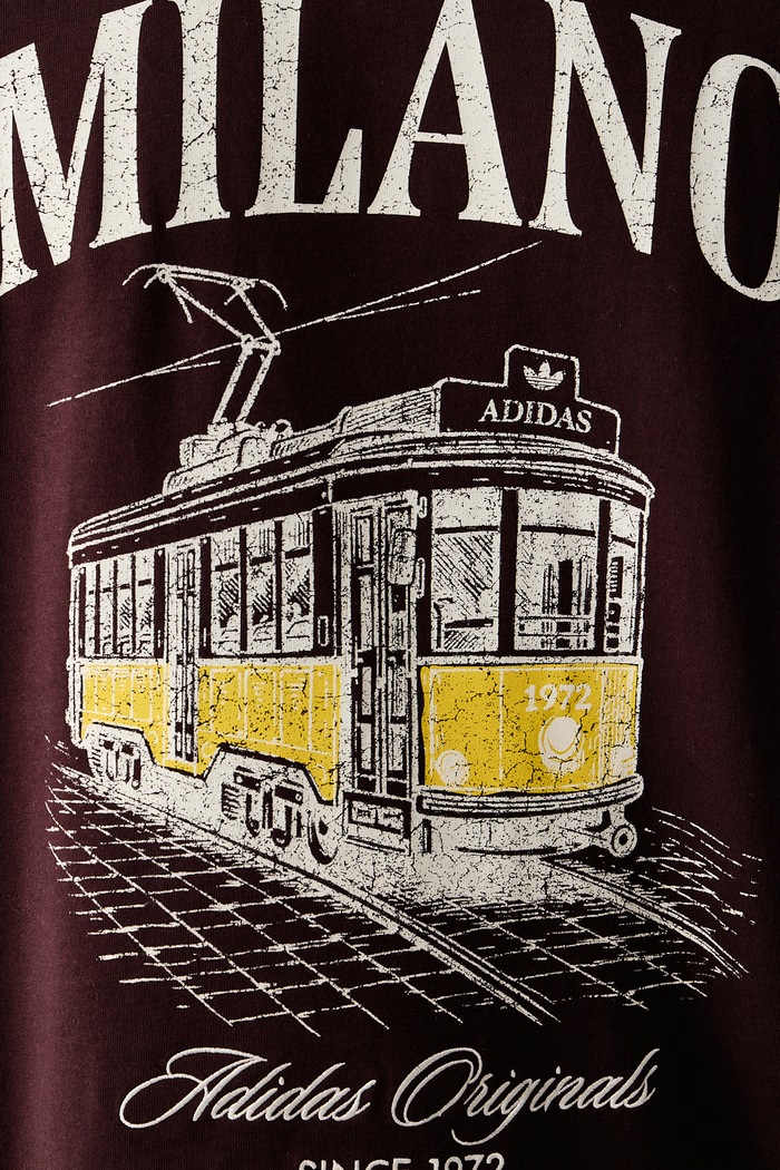 T-shirt męski bawełniany Milan adidas Originals brązowy LG9393