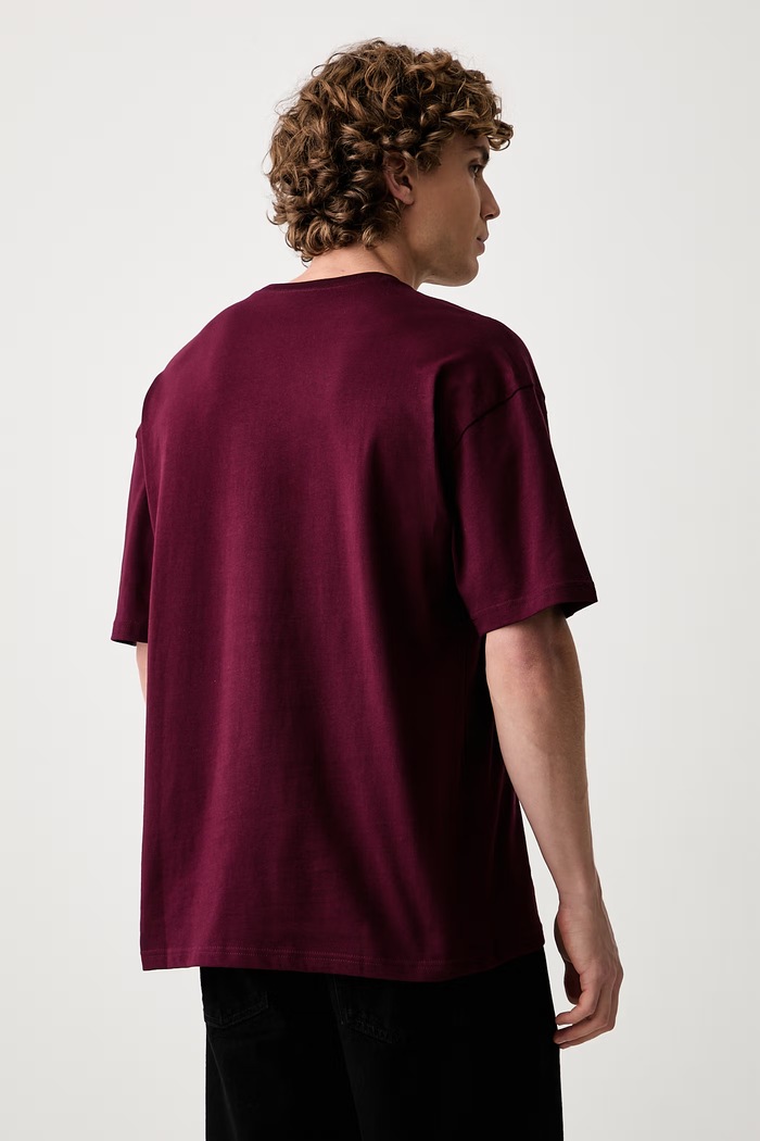 Odzież adidas Originals T-shirt męski bawełniany NCLR Loose LI2473 bordowy