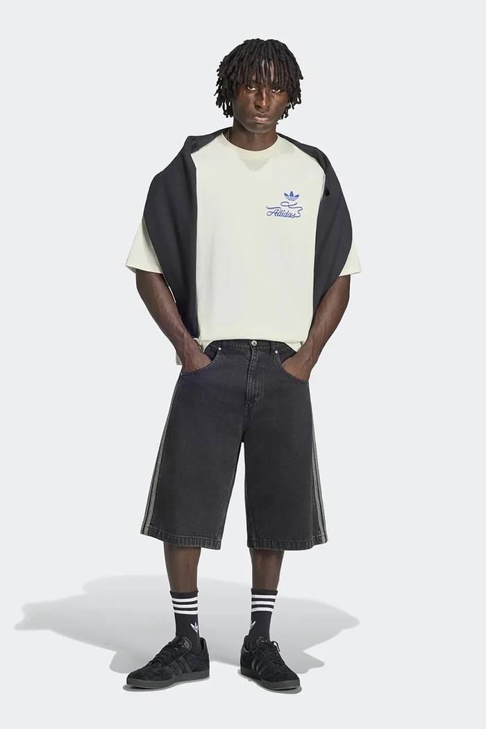 Odzież adidas Originals T-shirt męski bawełniany Record GFX LI2484 beżowy